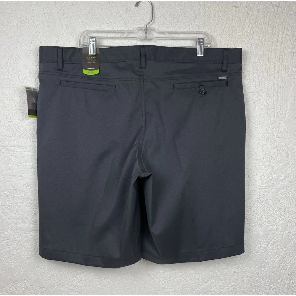 Greg Norman For Tasso Elba Golf Shorts Mens Color Dark Gray Size 42 Slim Fit NWT